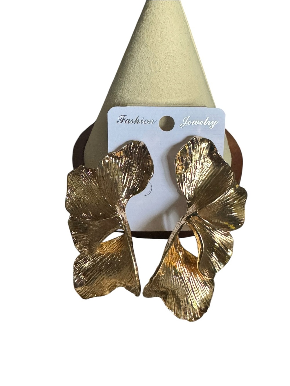 Fashion Jewelry Gold Flower Statement Earrings